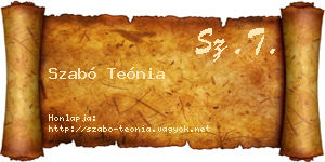Szabó Teónia névjegykártya